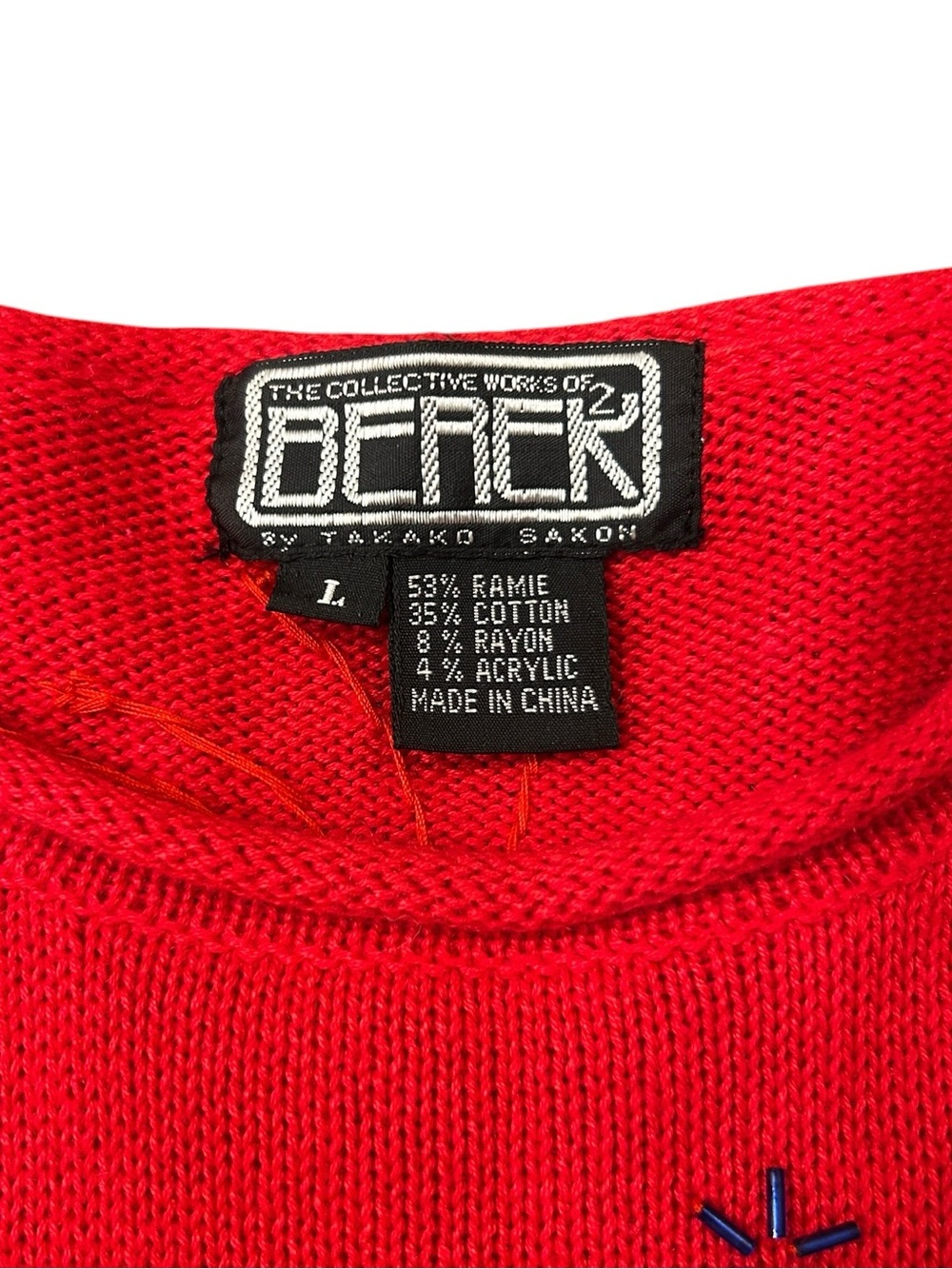 VTG Berek Patriotic American Flag & Fireworks Sweater Red Size Large - Picture 3 of 10